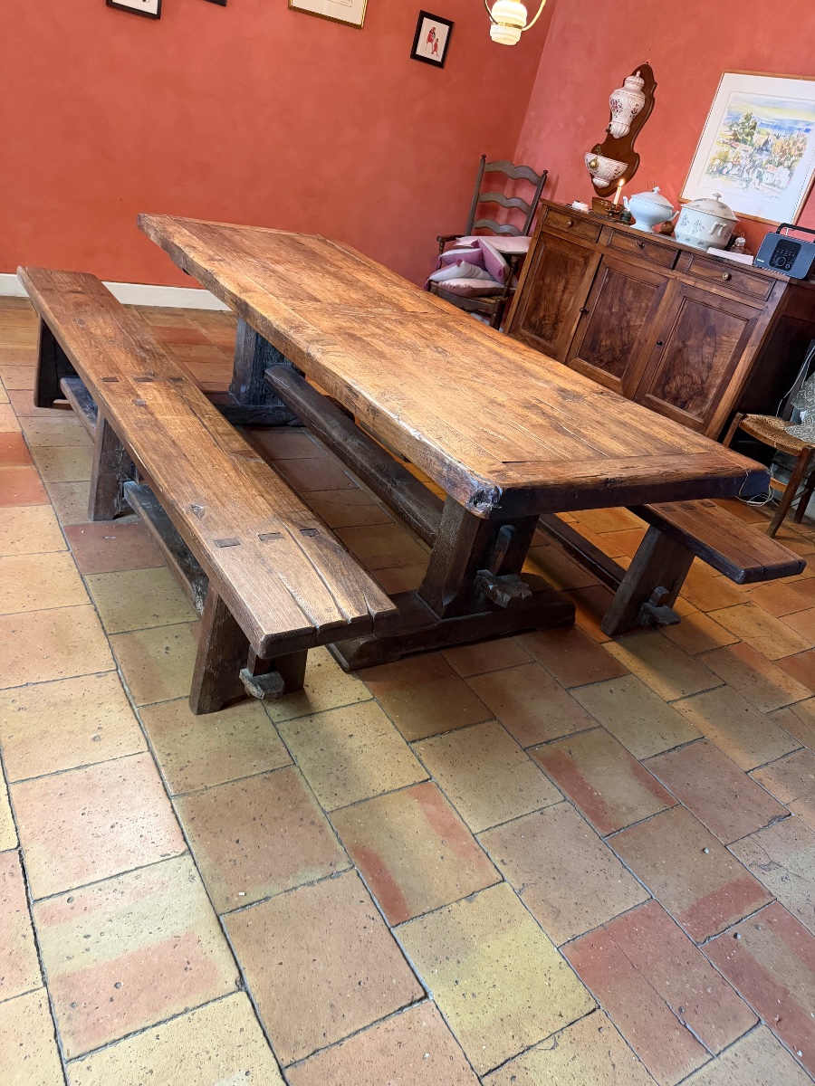 Table monastère et deux bancs -photo-4