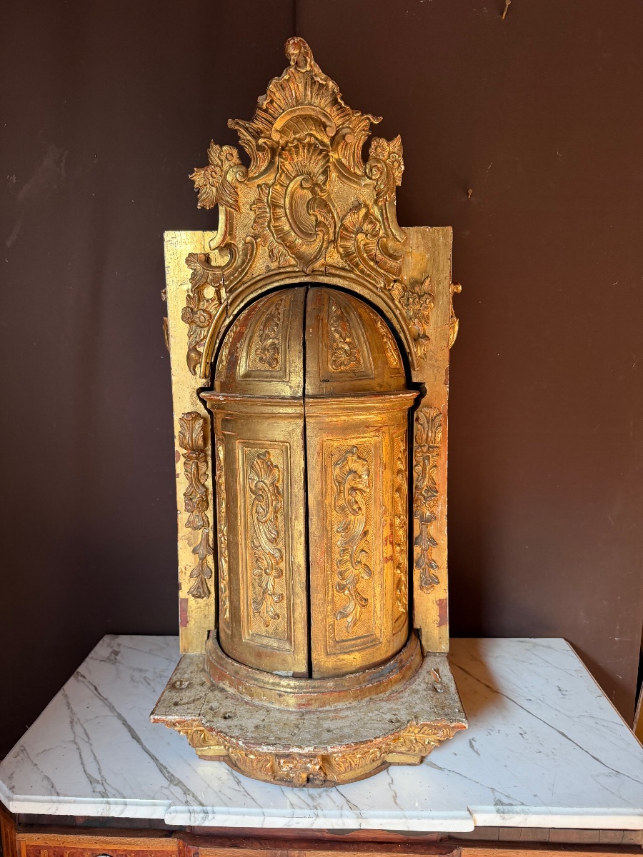 Important tabernacle espagnol en bois doré du xviiiem 