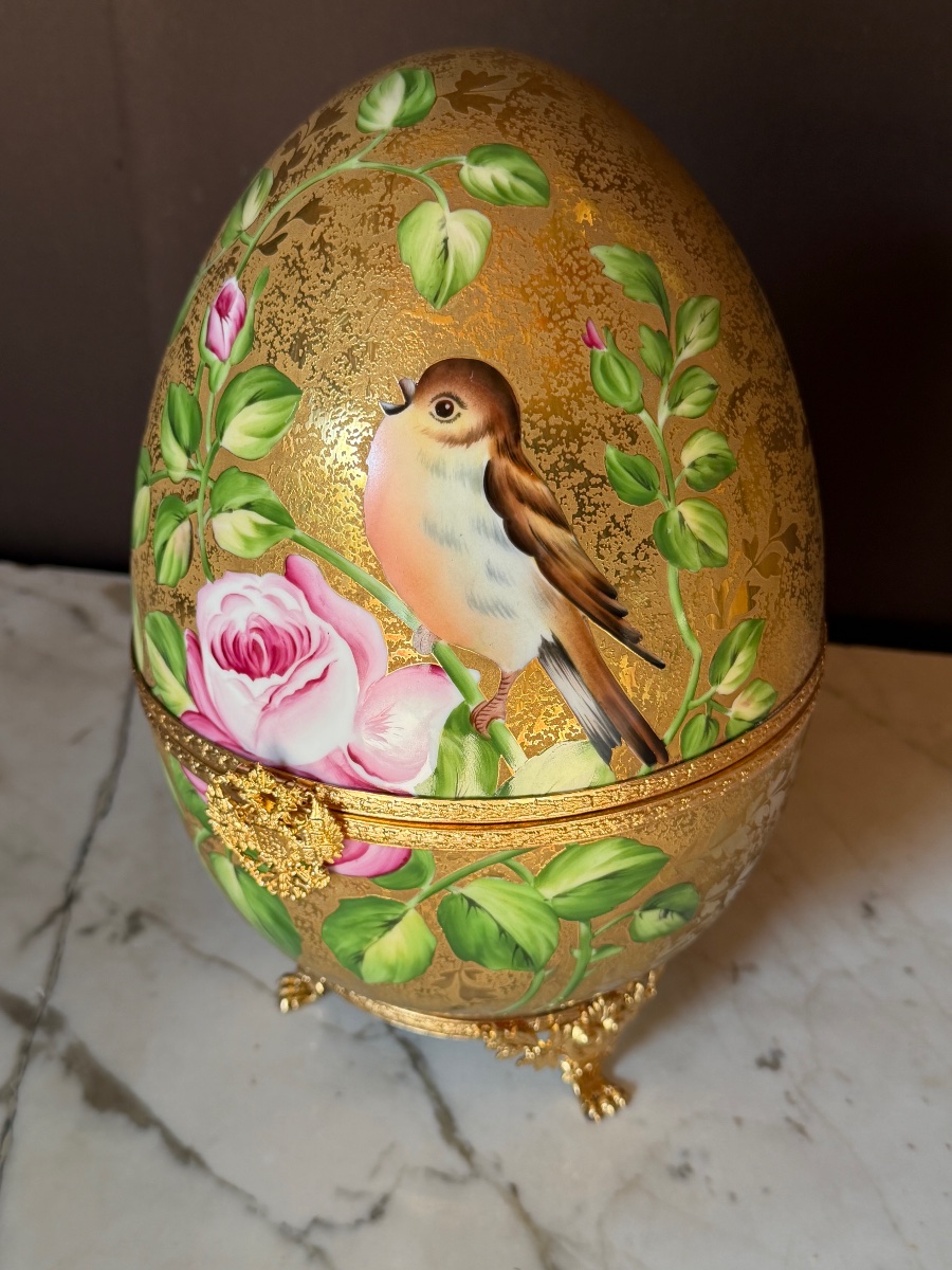 Fabergé Egg Made Of Limoges Porcelain (height 31 Cm)-photo-2