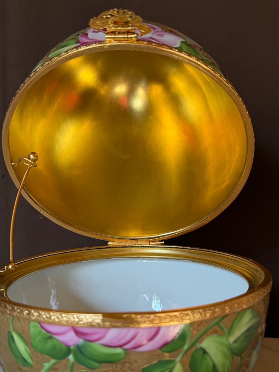 Fabergé Egg Made Of Limoges Porcelain (height 31 Cm)-photo-2