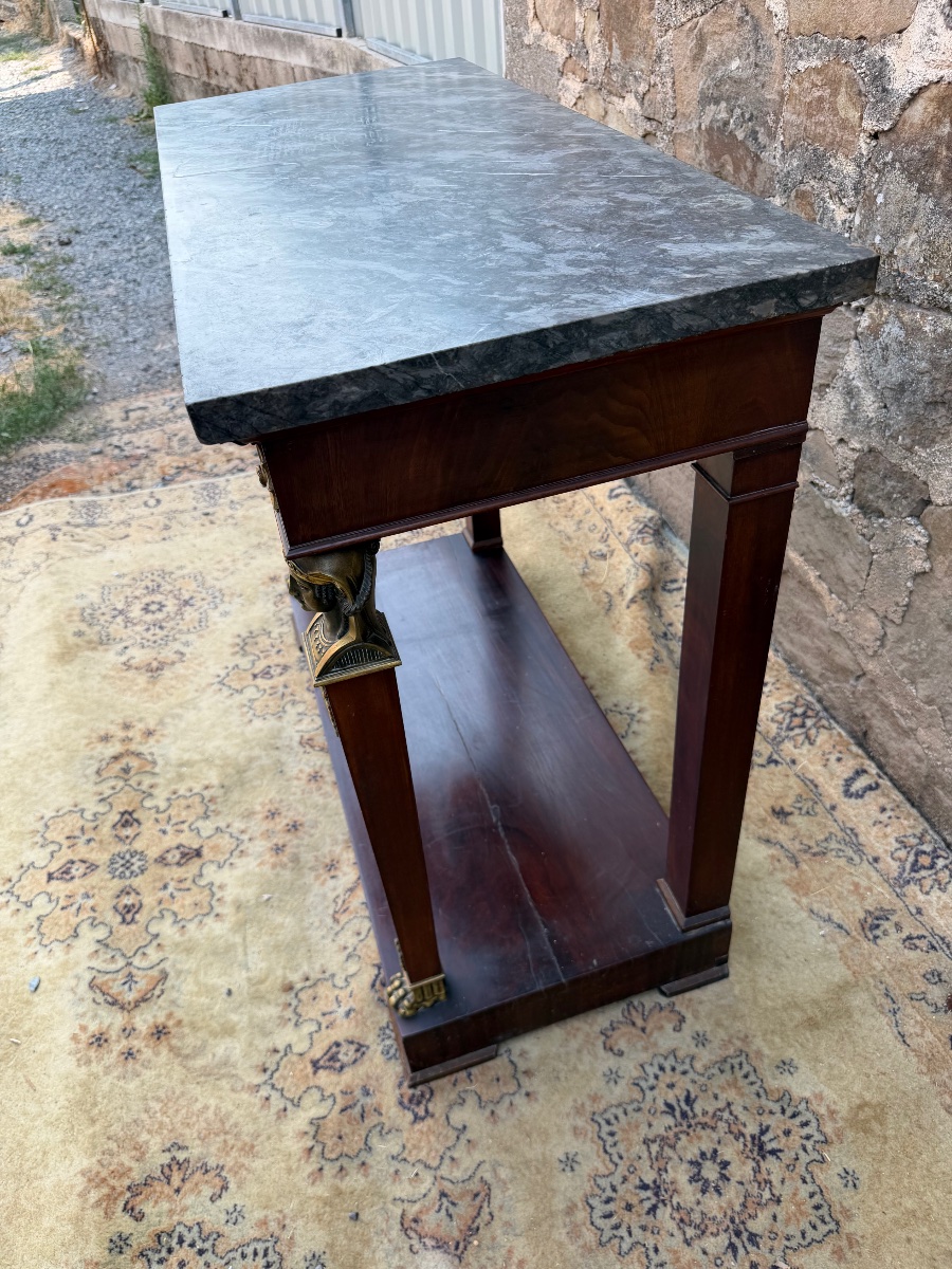 Console retour d’Égypte à cariatides en bronze -photo-2