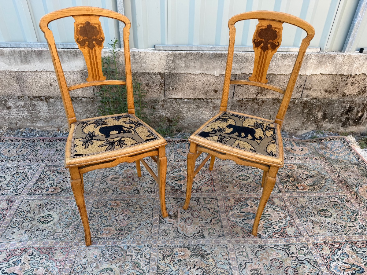 Pair Of Art Nouveau Chairs 