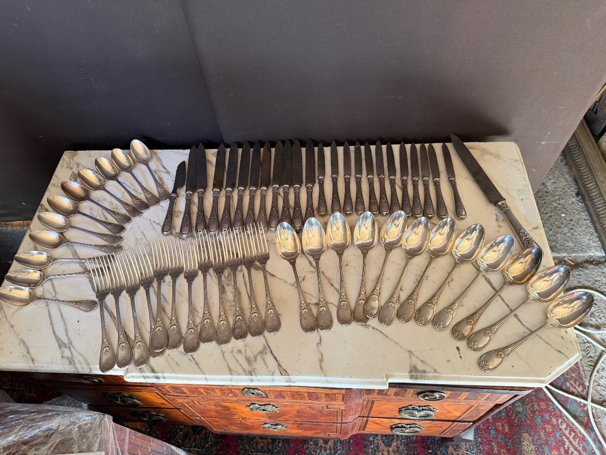 Ensemble de 60 pièces Christofle XIXe 