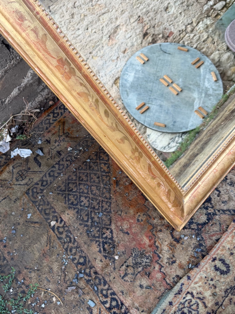 Paire de miroir en bois doré Louis Philippe (145/90cm)-photo-2
