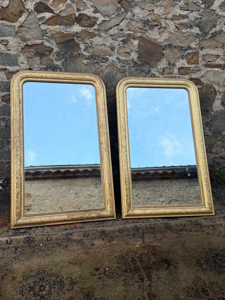 Paire de miroir en bois doré Louis Philippe (145/90cm)