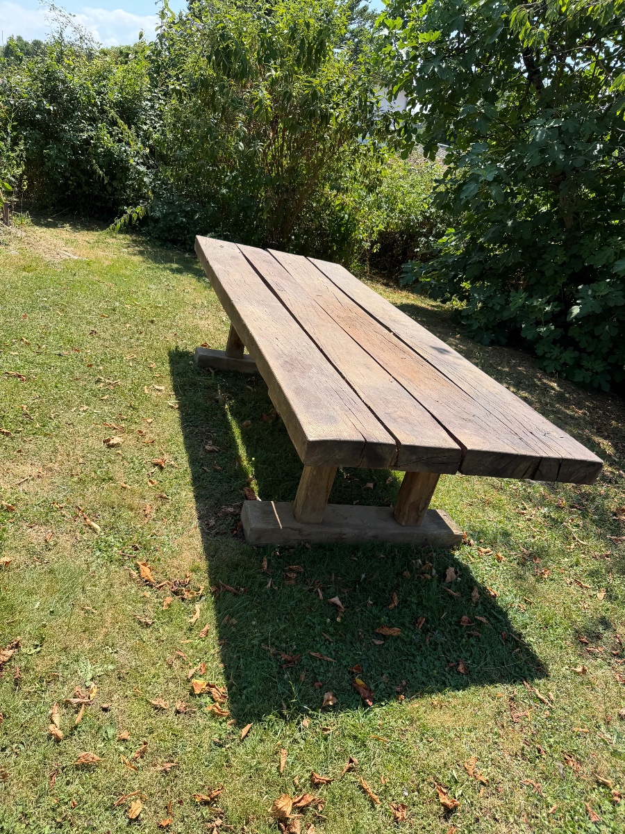 Large Brutalist Farmhouse Table 