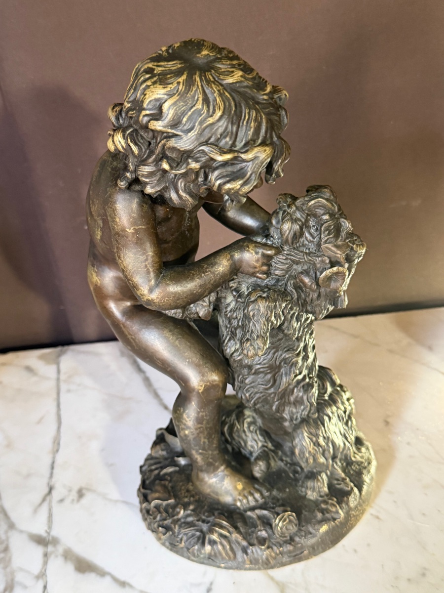 Charles-Auguste Arnaud (1825 - 1883)Jeune enfant au chien -photo-2