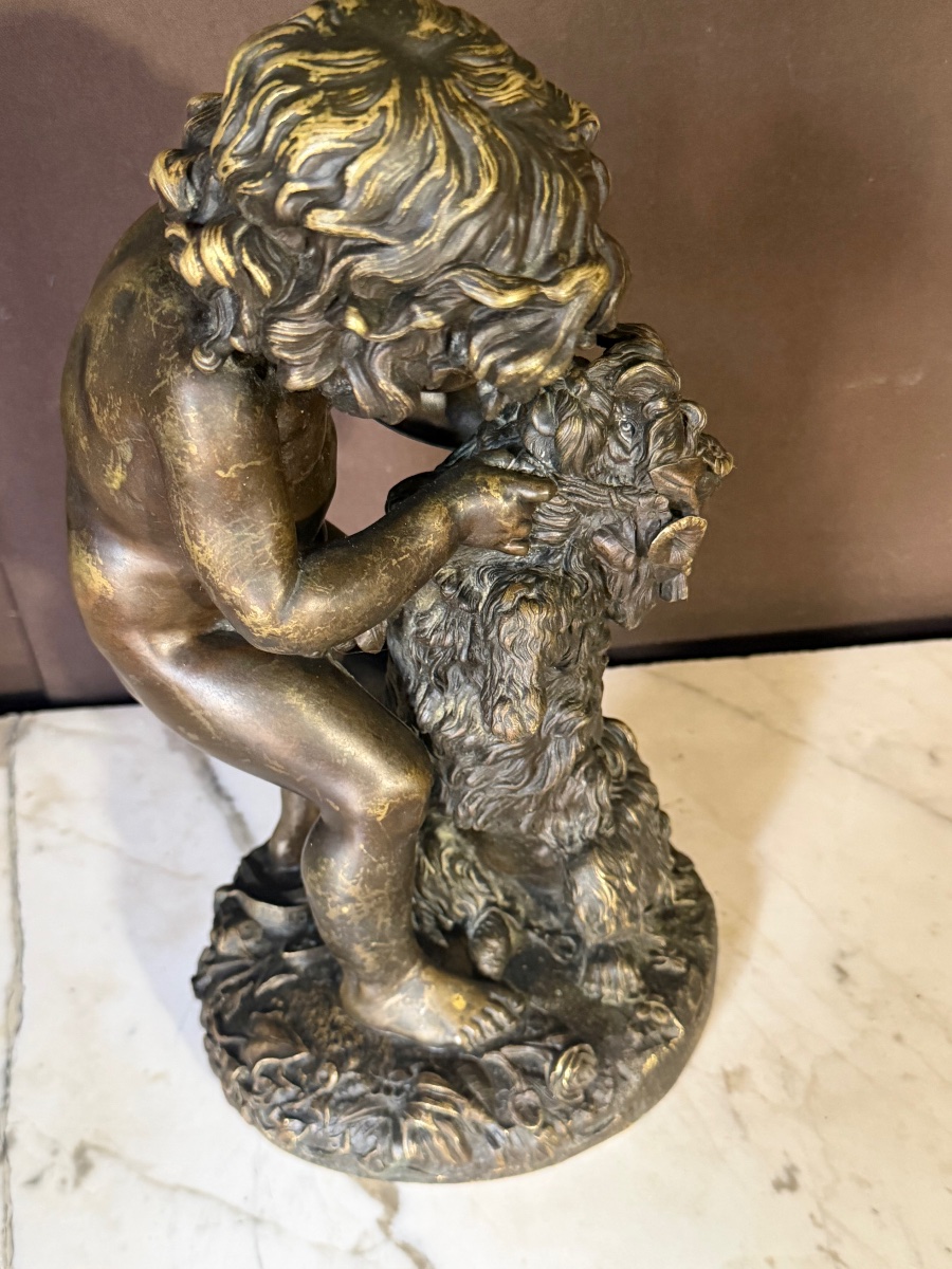 Charles-Auguste Arnaud (1825 - 1883)Jeune enfant au chien -photo-7