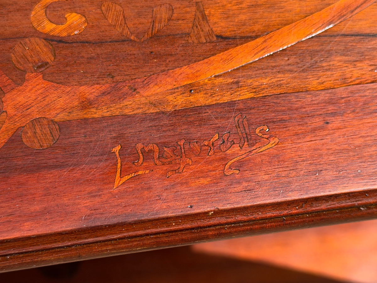 table à thé Art nouveau de Louis Majorelle (1859-1926), intitulée « Au gui l'an neuf-photo-2