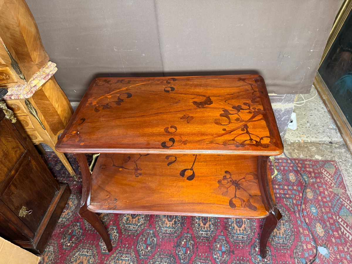 table à thé Art nouveau de Louis Majorelle (1859-1926), intitulée « Au gui l'an neuf-photo-5