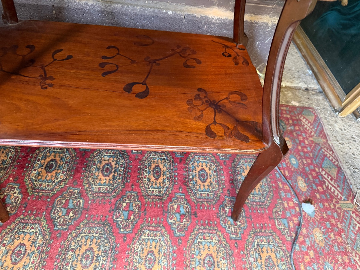 table à thé Art nouveau de Louis Majorelle (1859-1926), intitulée « Au gui l'an neuf-photo-7