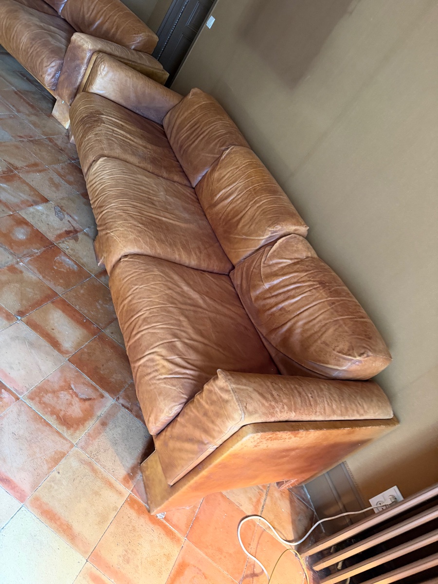 Paire de grands canapés cuir des années 60-photo-1