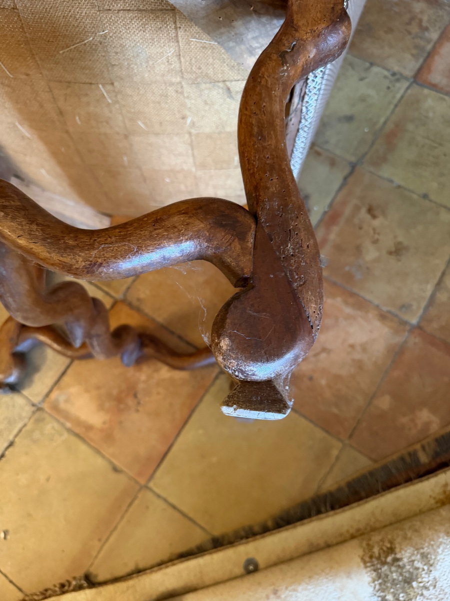 Fauteuil d’époque Louis XIV os de mouton -photo-2