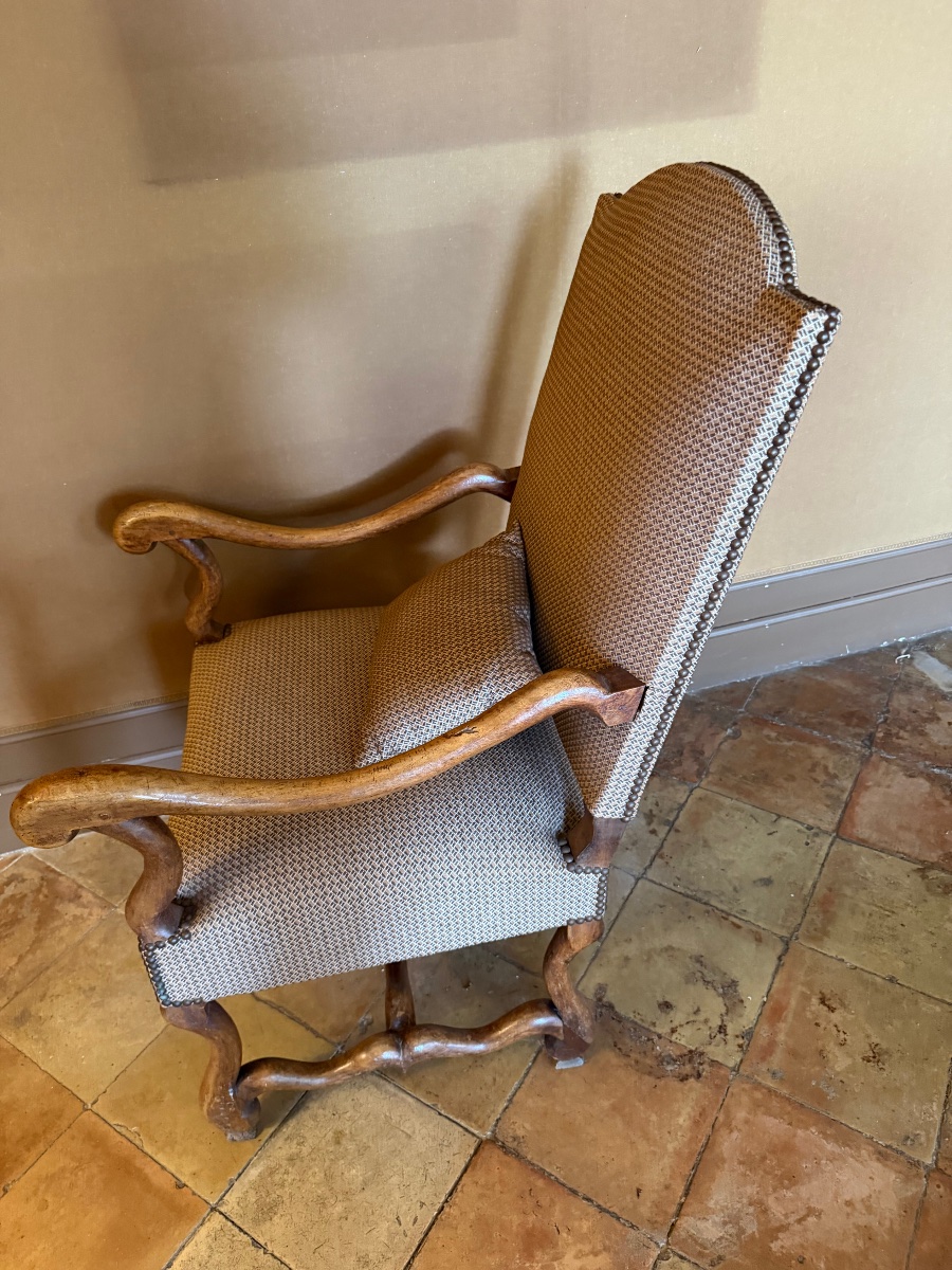 Fauteuil d’époque Louis XIV os de mouton -photo-1