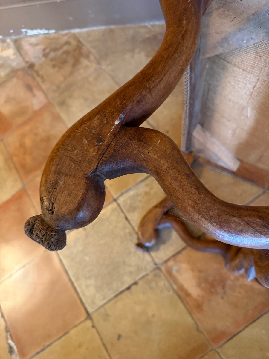 Fauteuil d’époque Louis XIV os de mouton -photo-3