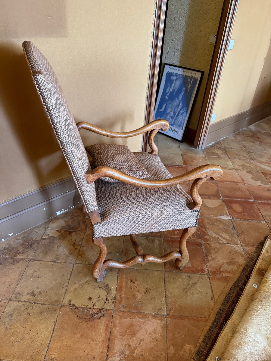 Fauteuil d’époque Louis XIV os de mouton -photo-4