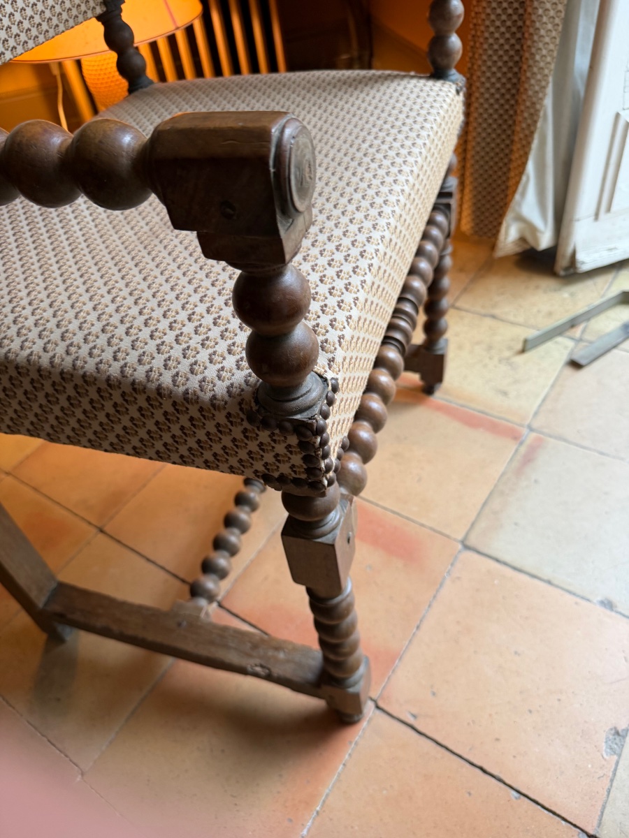 Pair Of Louis XIII-style Armchairs -photo-2