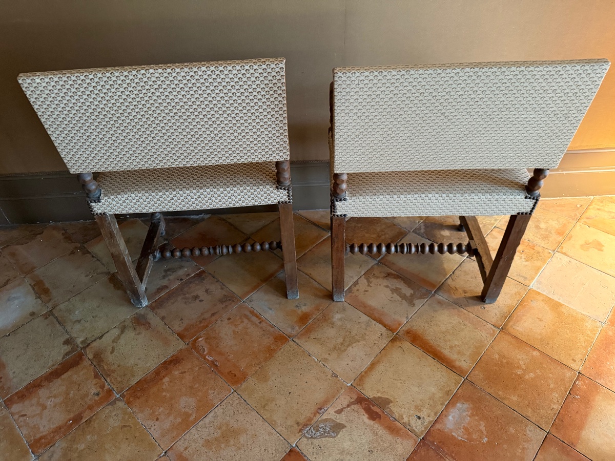 Pair Of Louis XIII-style Armchairs -photo-7