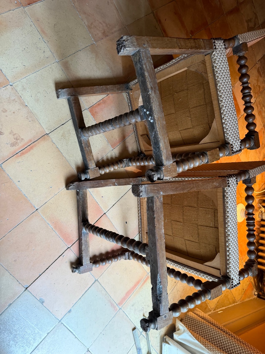 Pair Of Louis XIII-style Armchairs -photo-8