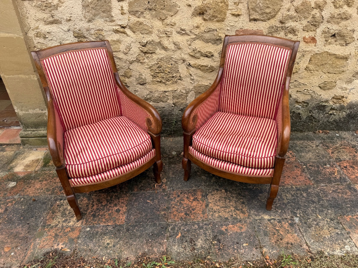 Paire de bergeres à crosse début XIXe 