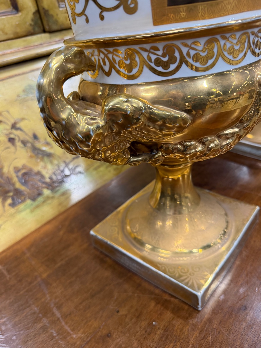 Paire d’important vases en porcelaine allemande KPM ht:47 cm-photo-3