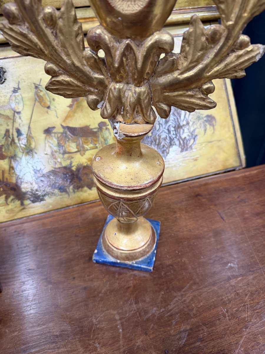 Paire de reliquaires en bois doré d’époque Louis XVI -photo-4