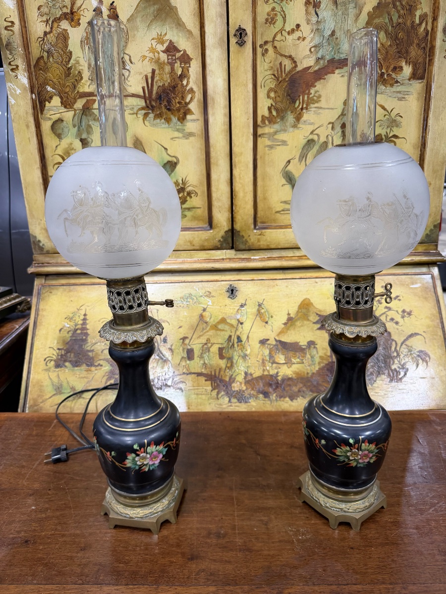 Paire de lampes Napoléon III 