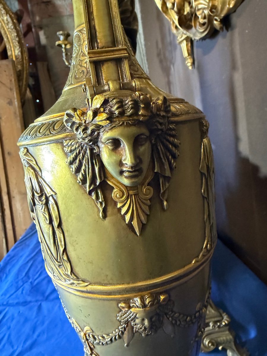 Importante garniture de cheminée Napoléon III (hauteur :95cm)-photo-4
