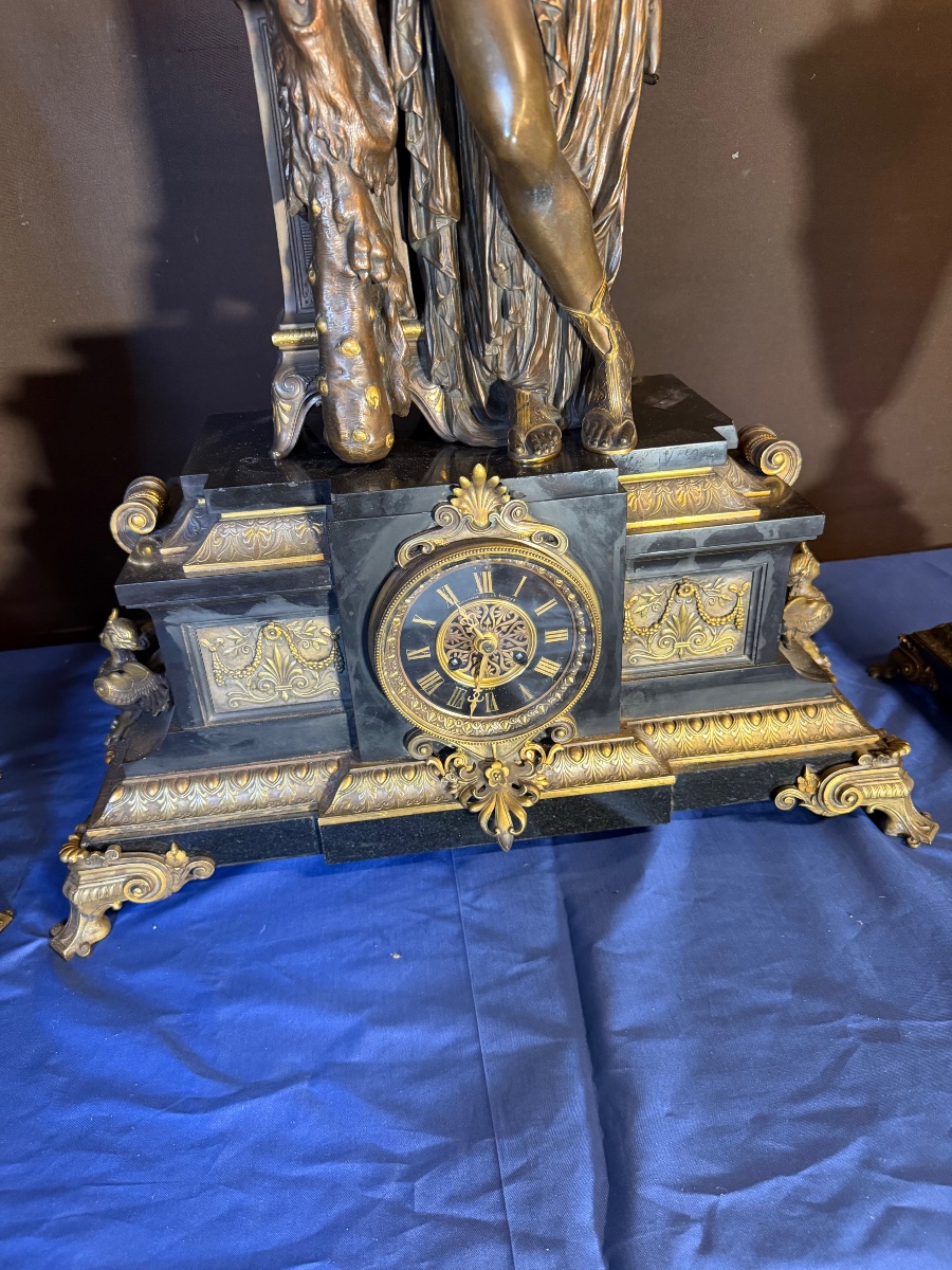Importante garniture de cheminée Napoléon III (hauteur :95cm)-photo-7