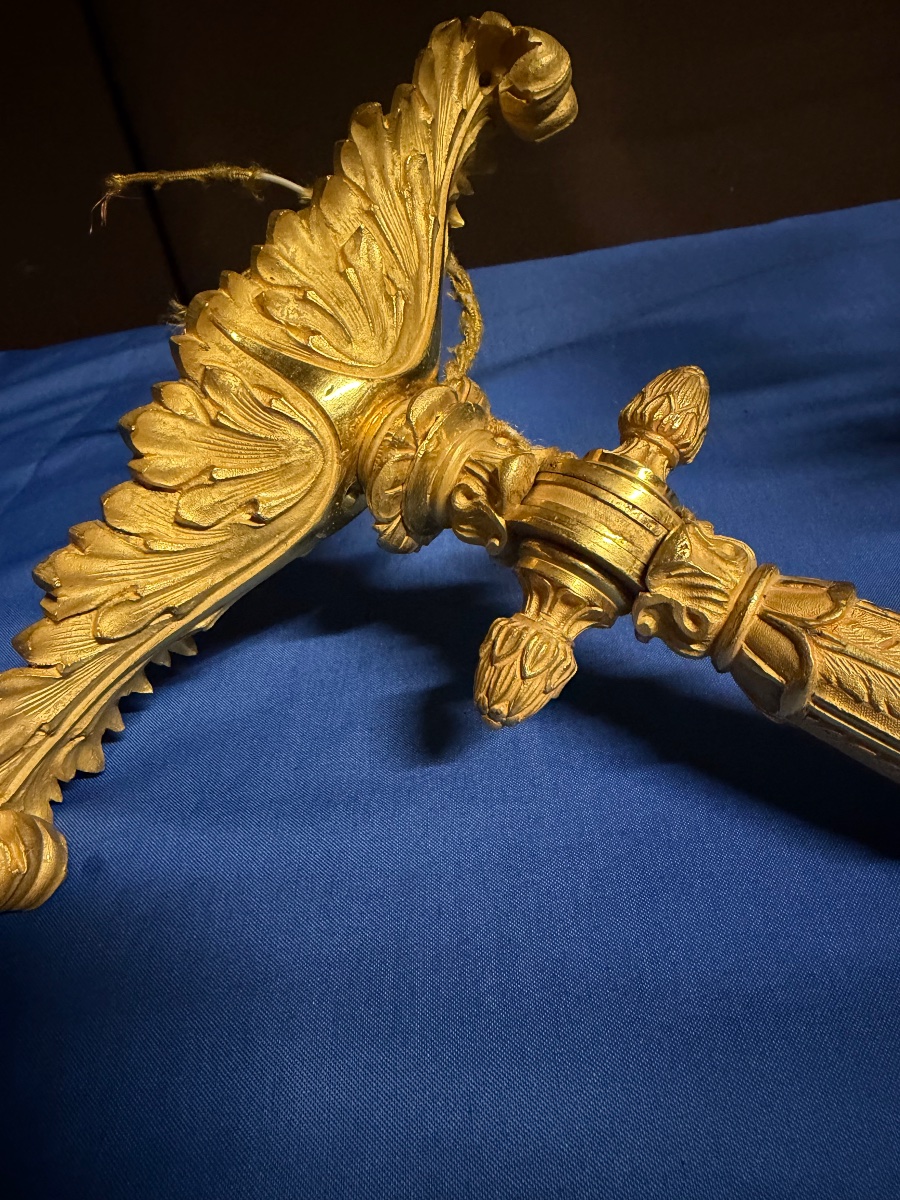 Paire d’appliques début XIXe en bronze doré au mercure -photo-4