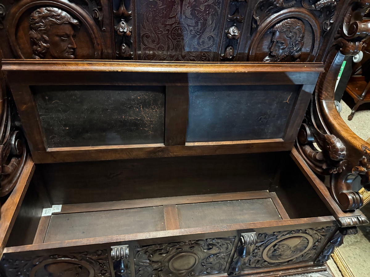 Banc coffre de style renaissance -photo-4