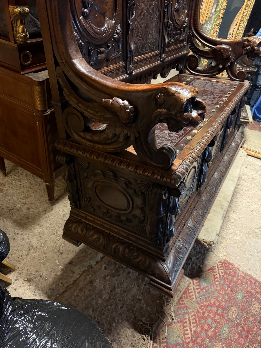 Banc coffre de style renaissance -photo-5