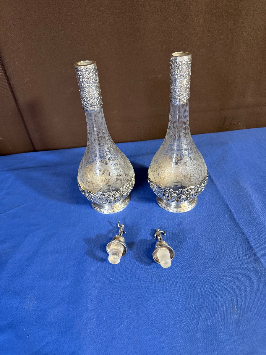 Pair Of Silver-mounted Water Jugs -photo-6
