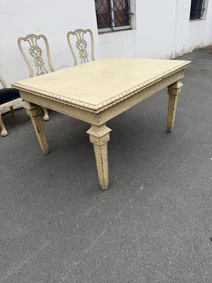 Painted Louis XVI-style Dining Table -photo-4