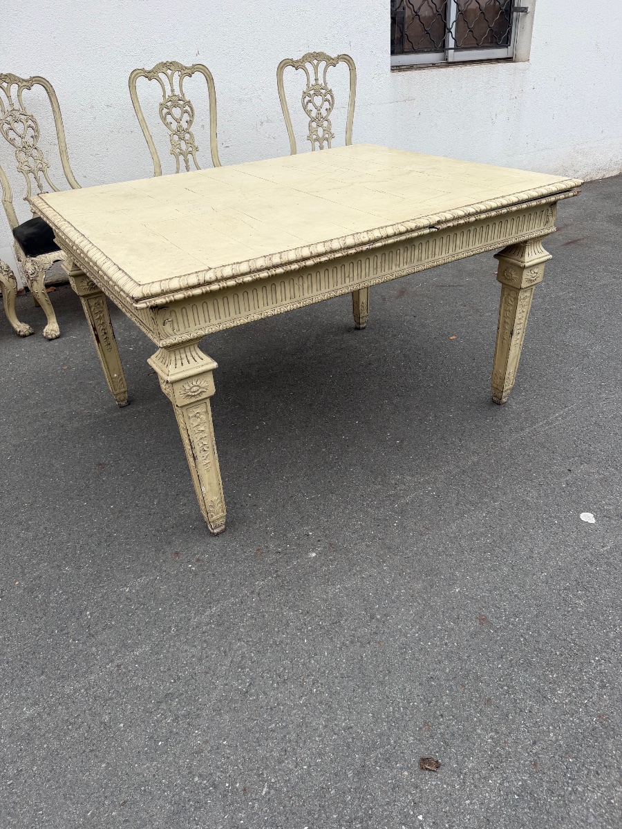Painted Louis XVI-style Dining Table 