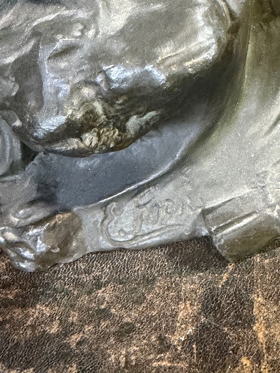Importante paire de vases en régule art nouveau  (64cm)-photo-3