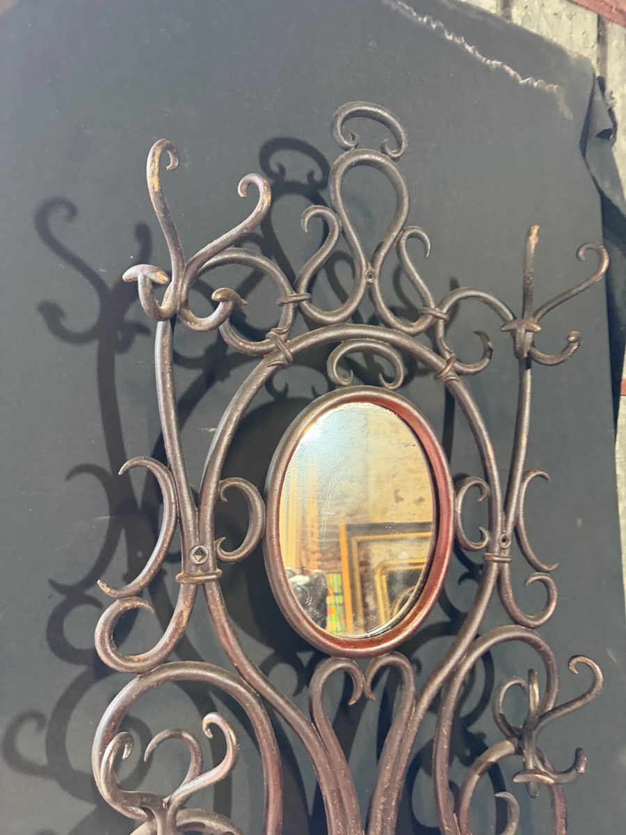 Porte manteau en fonte façon bois courbé -photo-5
