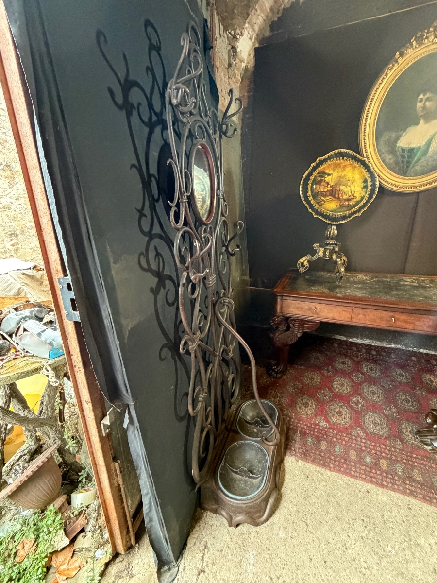 Porte manteau en fonte façon bois courbé -photo-7