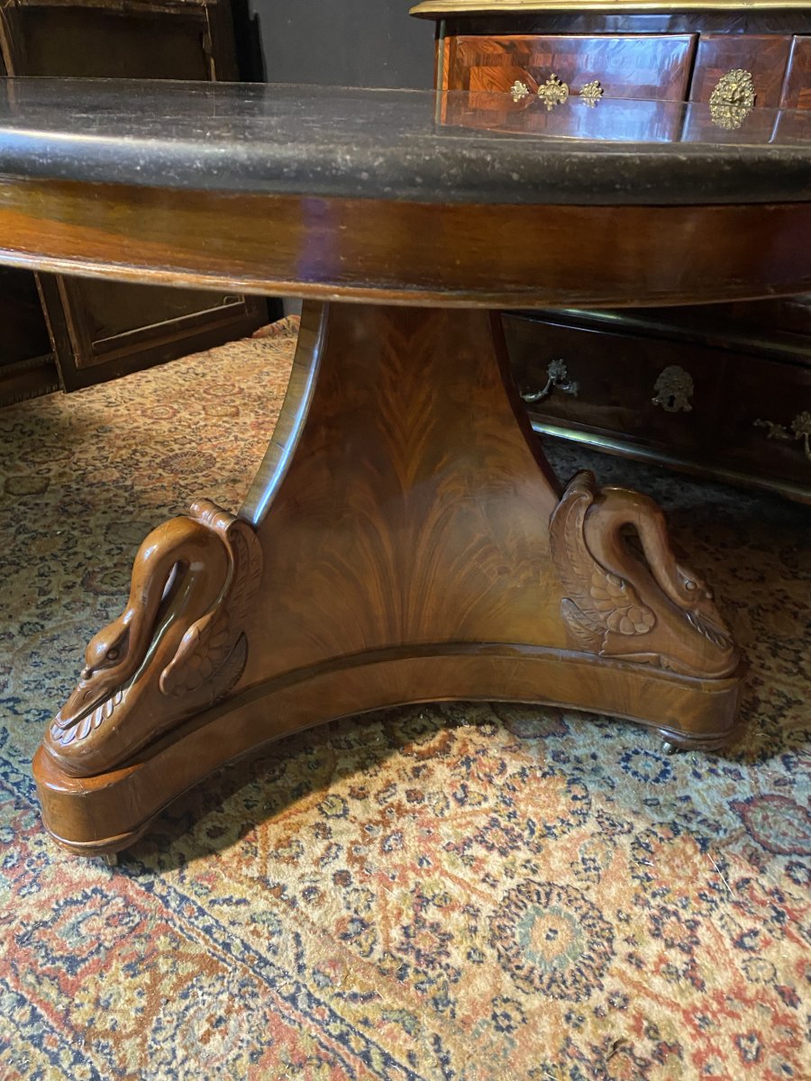 Swan Neck Mahogany Pedestal Table-photo-4