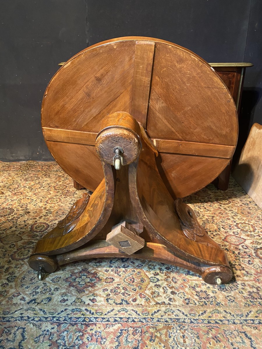 Swan Neck Mahogany Pedestal Table-photo-2
