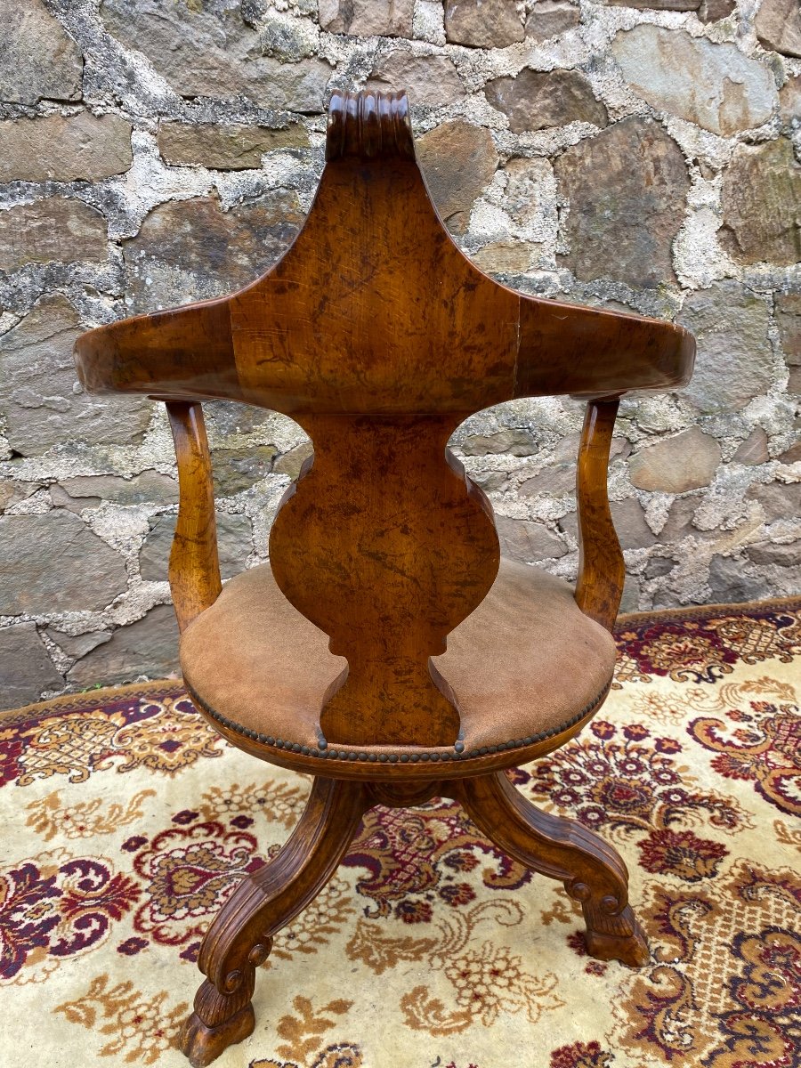 19th Century English Office Chair Chippendalle Style-photo-3