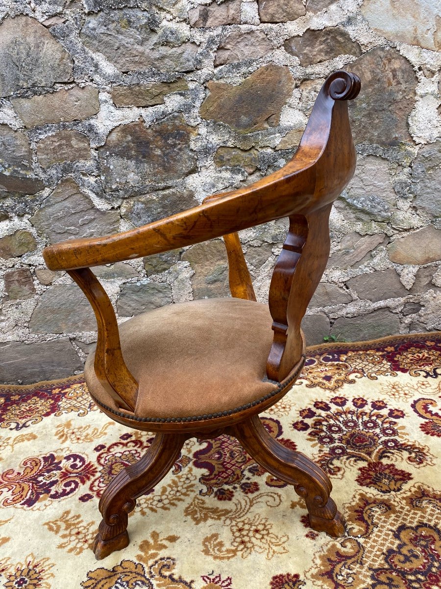 19th Century English Office Chair Chippendalle Style-photo-4