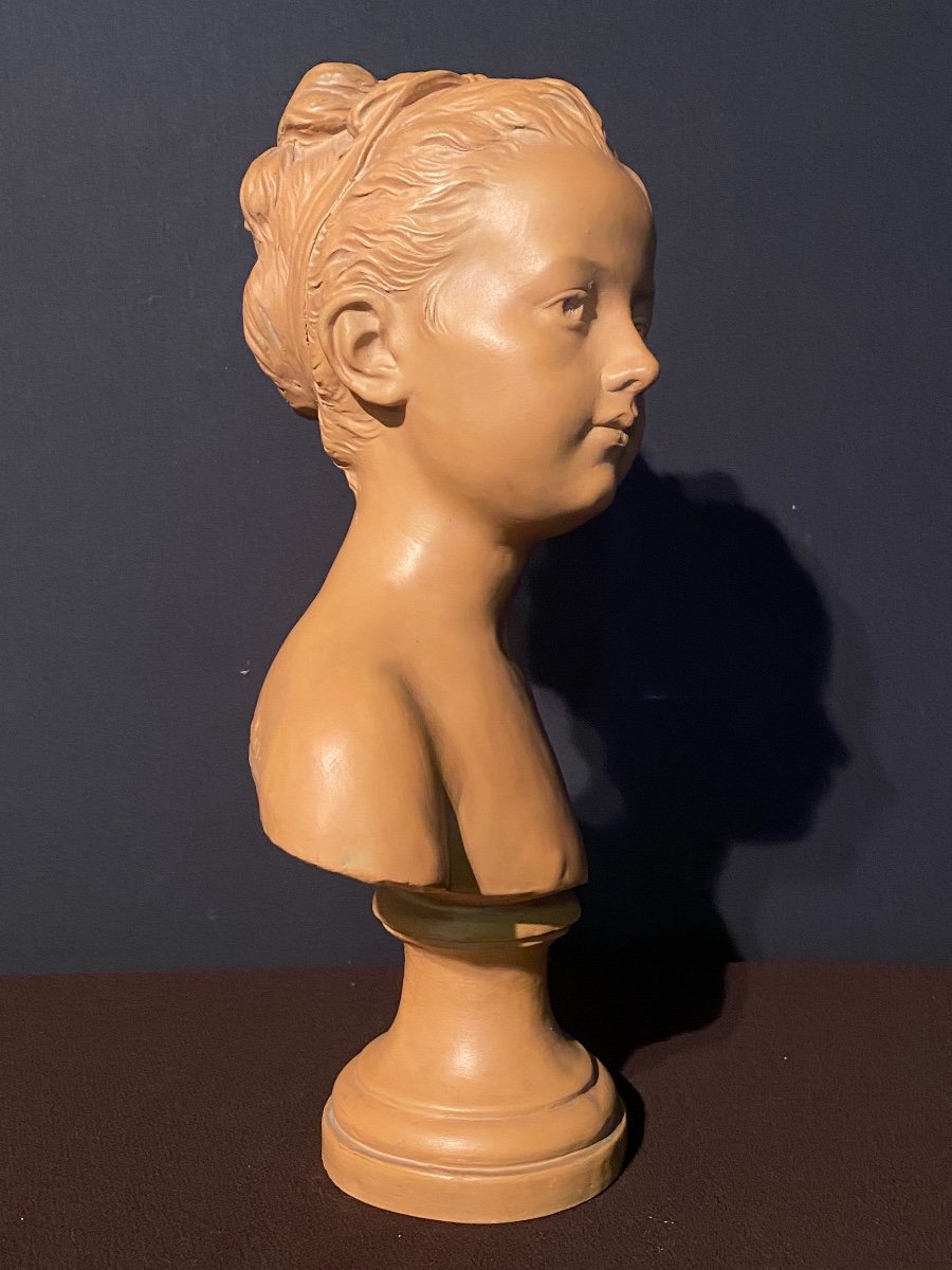 Bust Of Young Boy In Terracotta-photo-3
