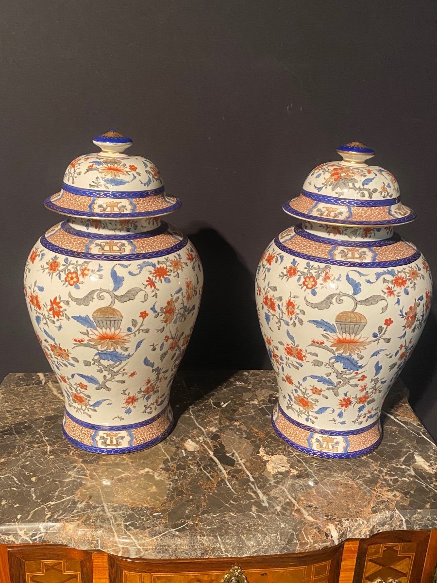 Paire De Vases Couverts En Porcelaine Chinois -photo-2