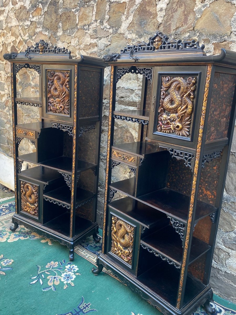 Pair Of Chinese Furniture In The Spirit Of Gabriel Viardot-photo-1