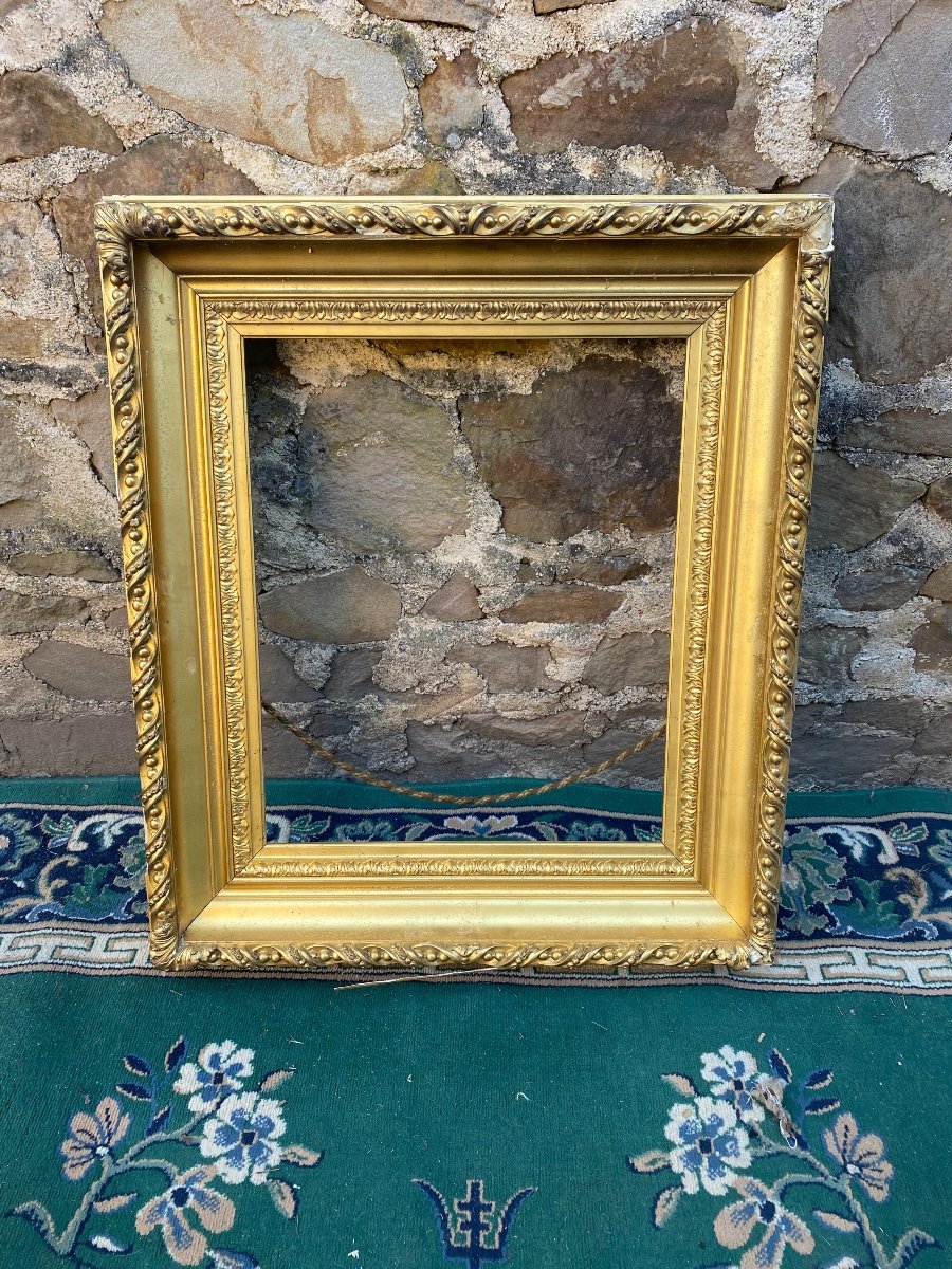 Large Frame In Wood And Golden Stuk Nineteenth