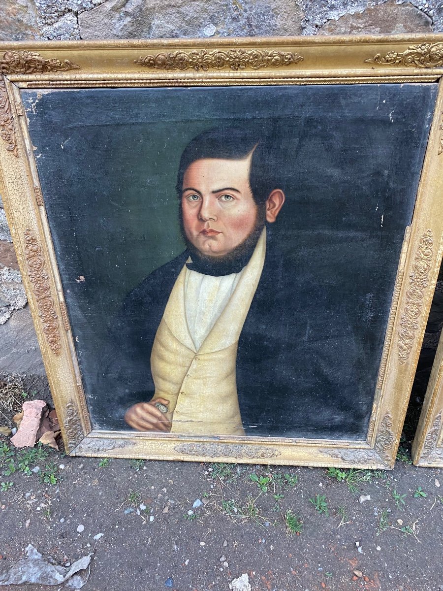 Pair Of Nineteenth Portraits To Restore-photo-4