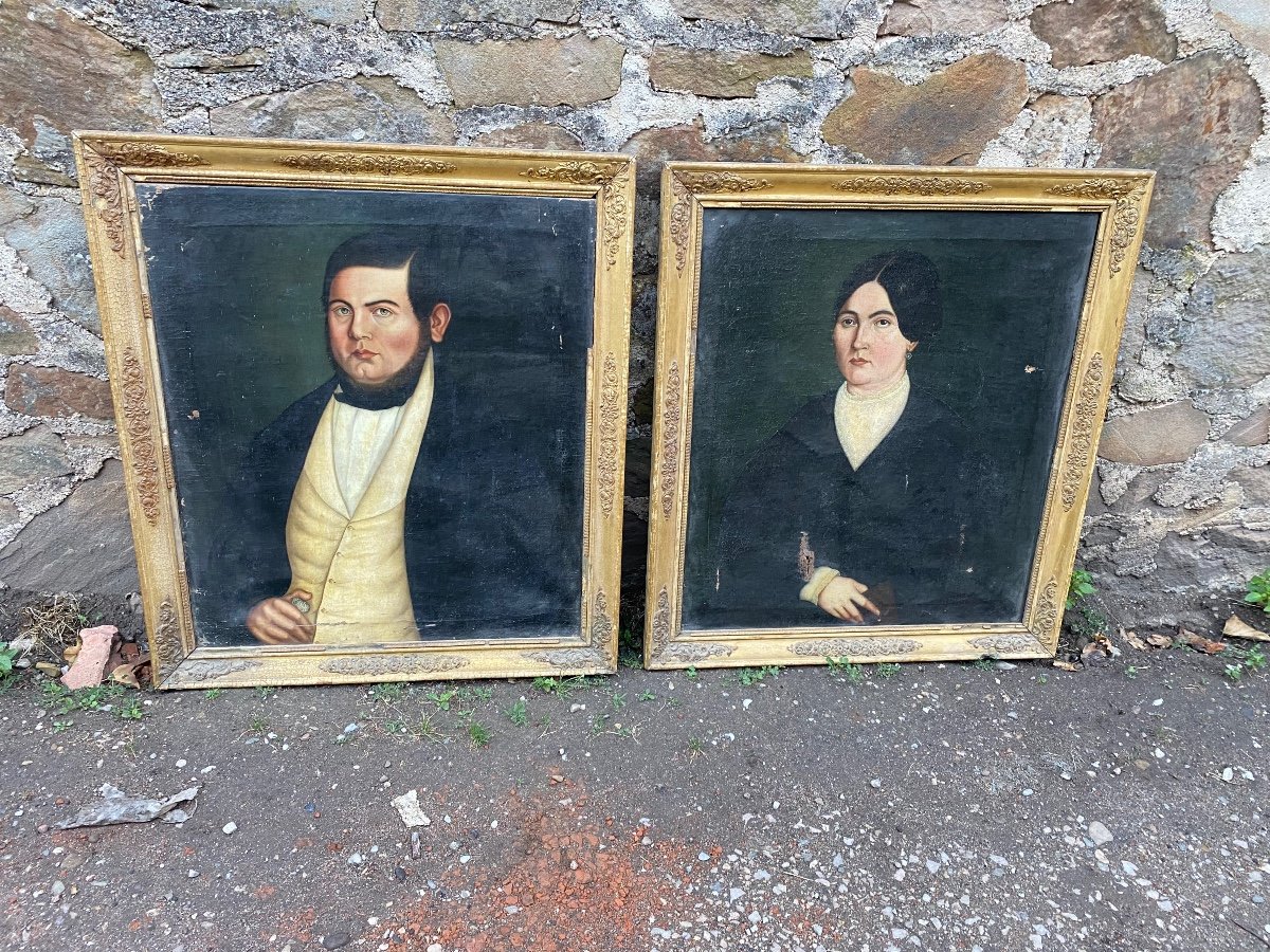 Pair Of Nineteenth Portraits To Restore