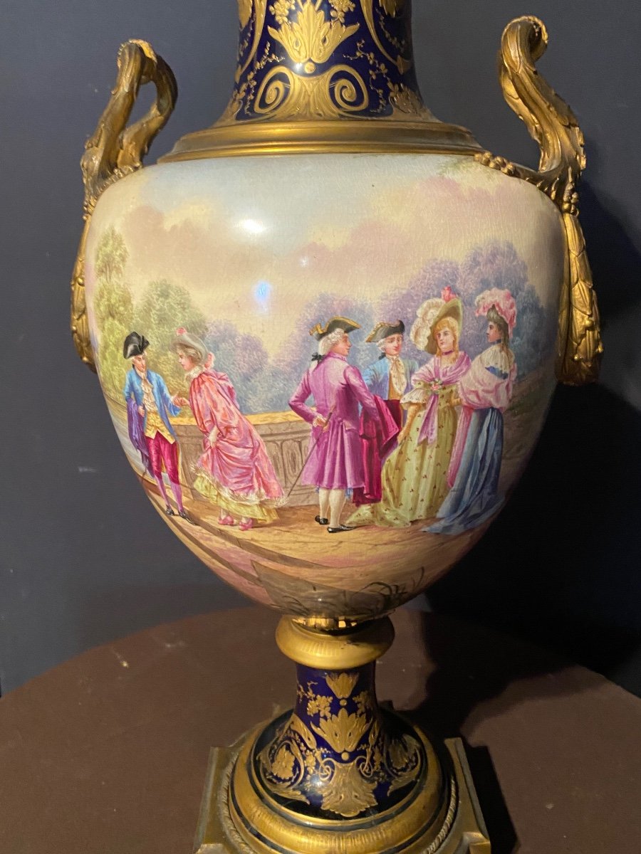 Important Sevres Porcelain Vase (90cm)-photo-2