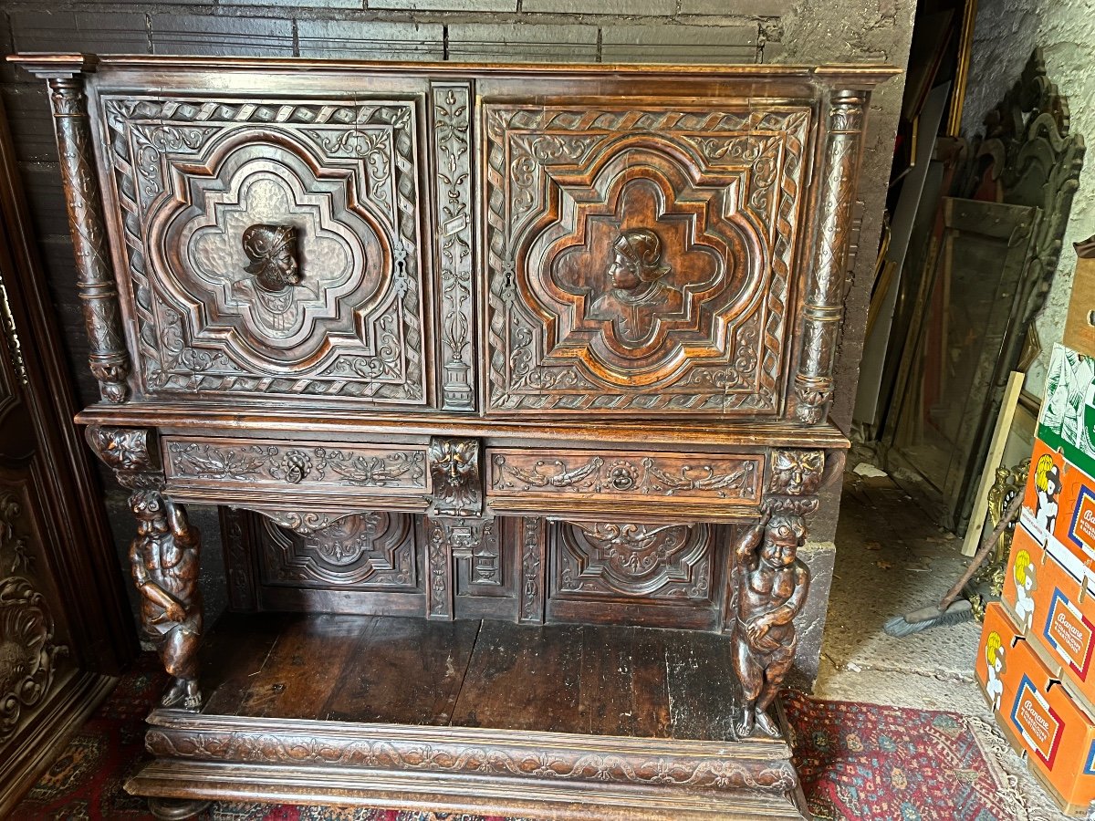 Gothic Style Credenza Composed Of Old Elements